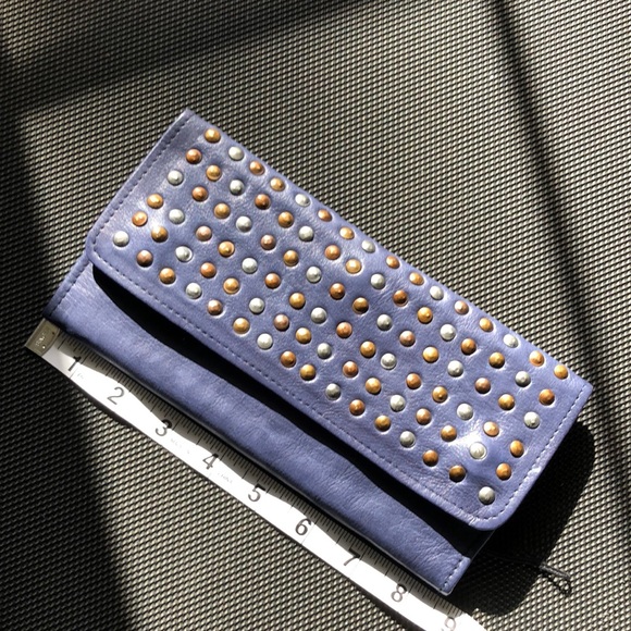 Viola Castellani Handbags - NWOT Viola Castellani Leather studded clutch/bag/wallet